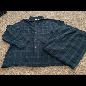 L.L. Bean 100% cotton plaid flannel pajamas set men’s XL